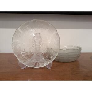 Arcoroc Fleur Clear Glass 8" Salad / Dessert Plate Vintage 70s–80s Tempered